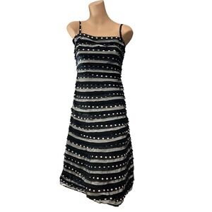 BCBG Vintage Black and White Polka Dot Dress Size 4 NWT